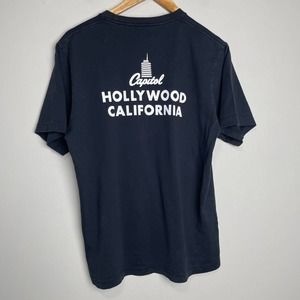 Uniqlo Capital Records Hollywood Graphic Short Sleeve Tee Black White M